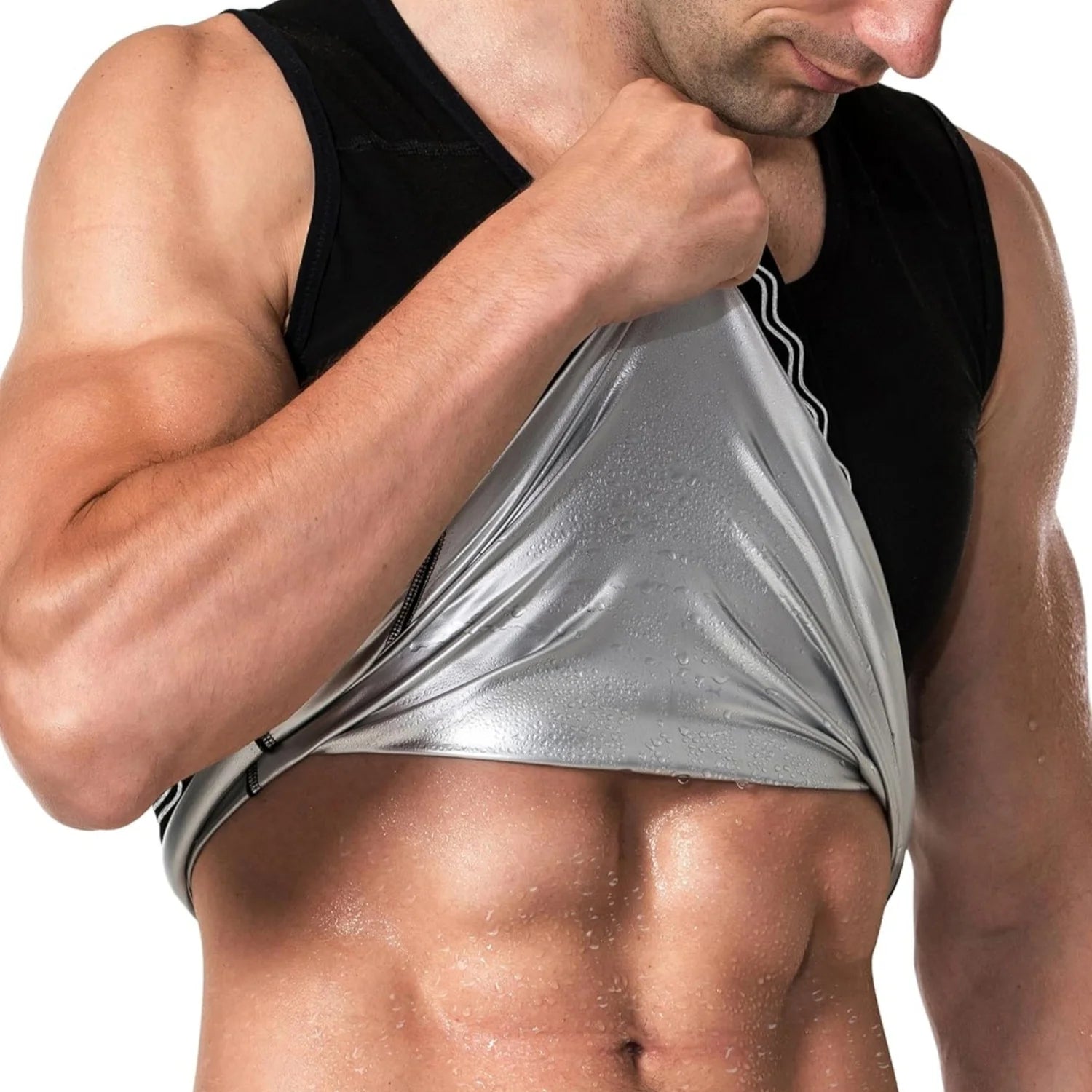 Men's Sauna Sweat Shirt – Short Sleeve Body Shaper & Gym Vest