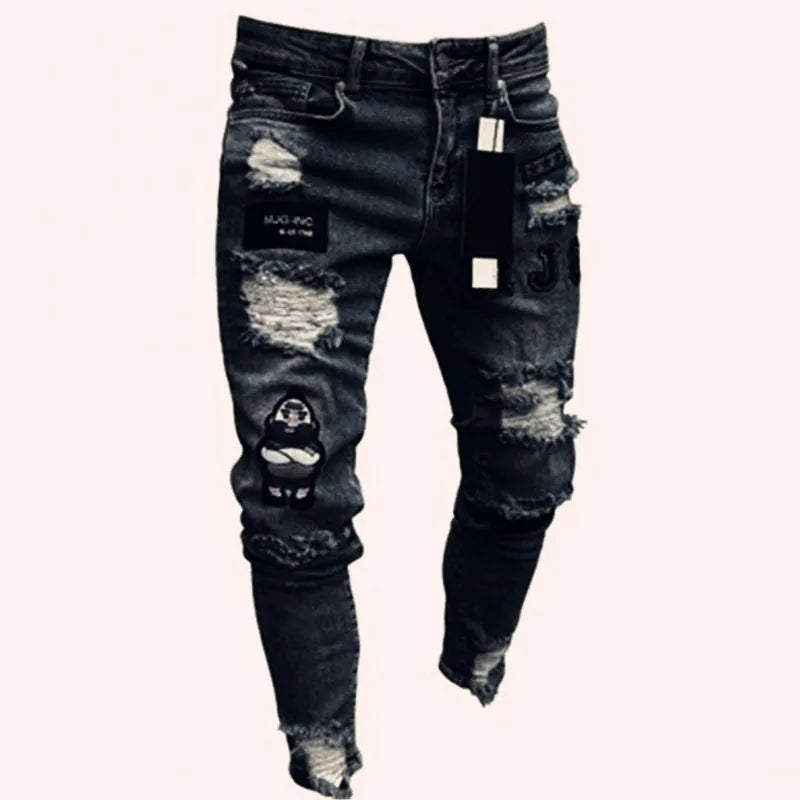 Men's Stretch Slim Jeans — Washed Vintage Denim