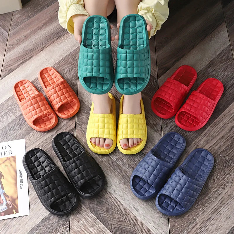 Women's EVA Slide Slippers – Non-Slip Flat Indoor Home & Bathroom Shoes