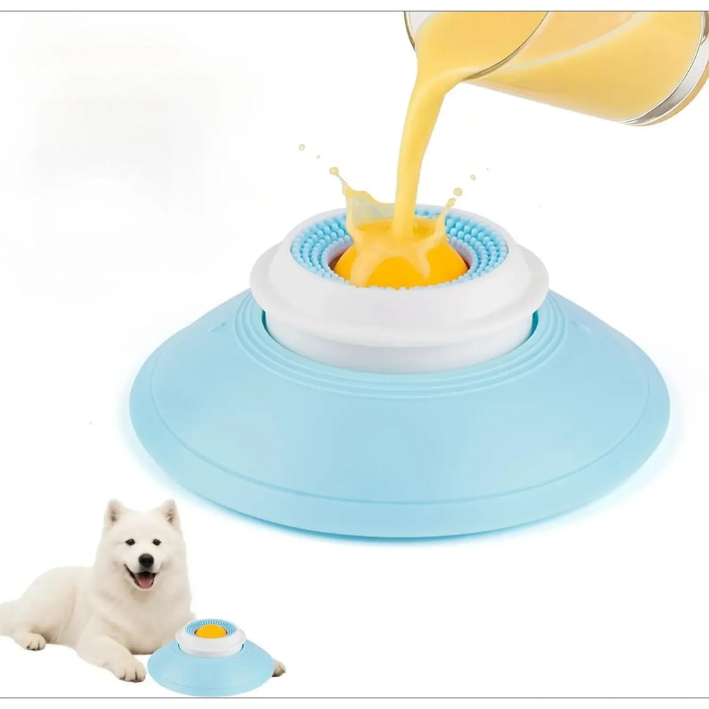 Anti-Slip Lick Bowl with Spinning Ball for Dogs & Cats