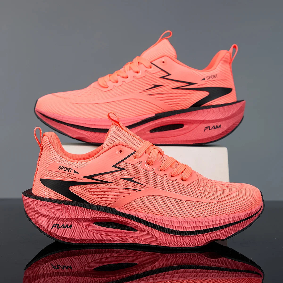 Men's Geometric Running Sneakers | Lightweight Breathable Athletic Shoes