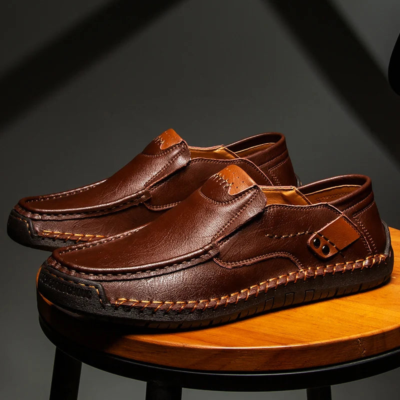 Mocasines de cuero artesanales para hombre | Zapatos casuales sin cordones