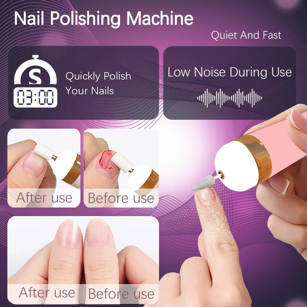 Electric Nail Drill Machine – USB Rechargeable