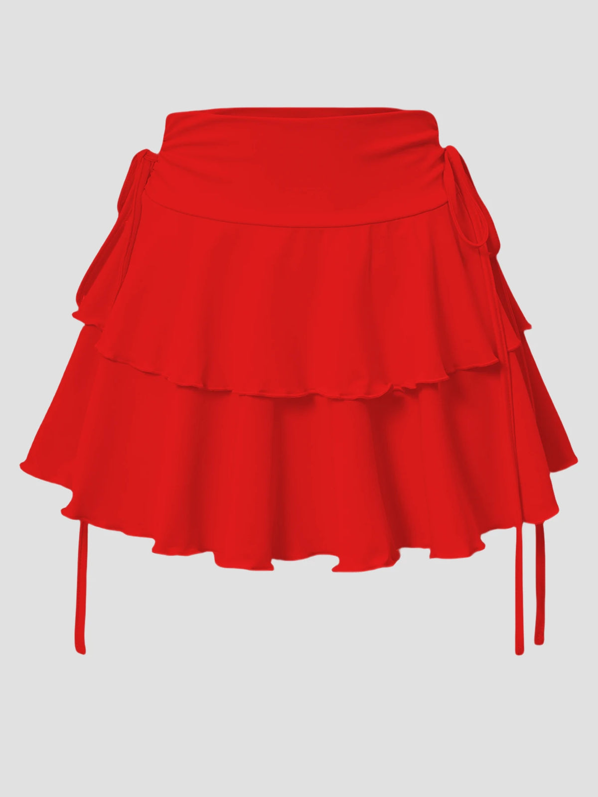 High-Waist Solid Color Mini Skirt