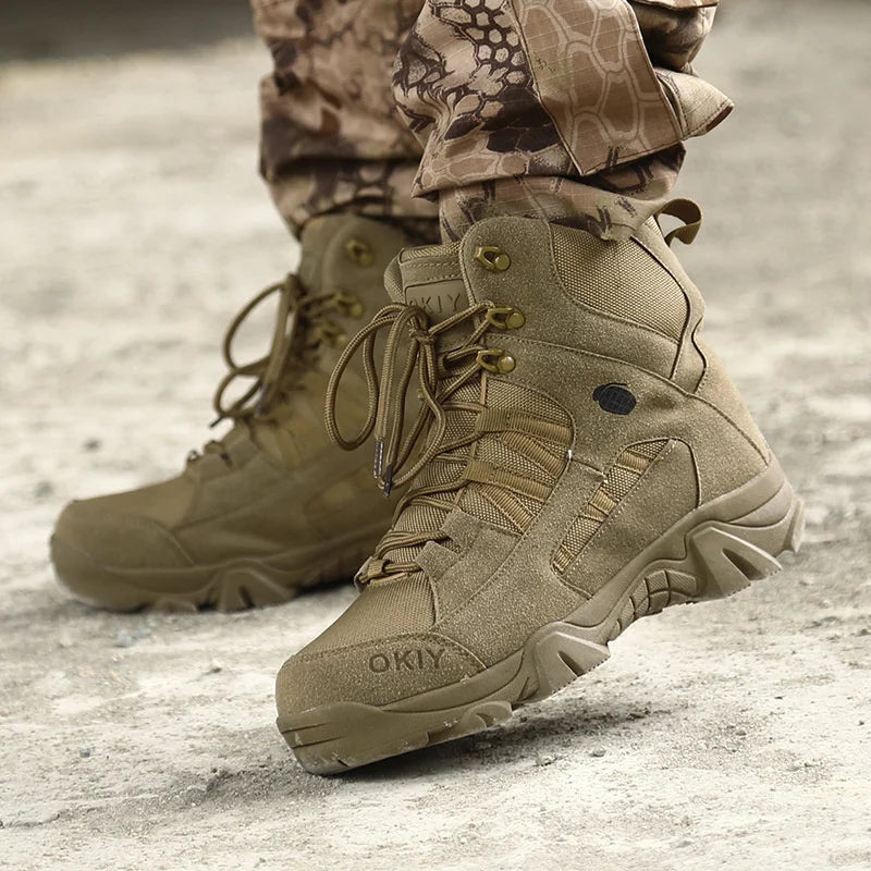 Botas tácticas de tobillo para hombre | Botas impermeables de senderismo y trabajo para exteriores