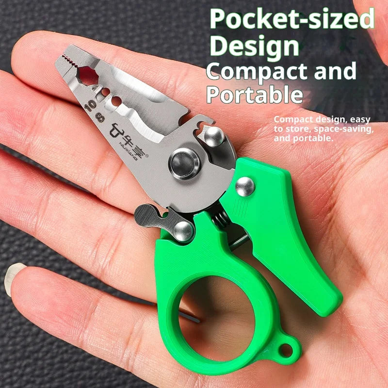 Pocket-Sized Multi-Function Wire Stripping Pliers — Cable Cutter & Crimping Tool