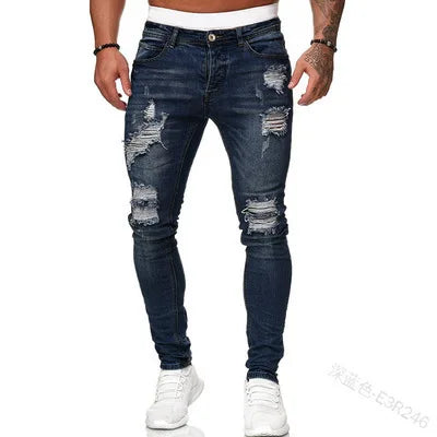 Unisex Solid Stretch Denim Straight-Leg Jeans