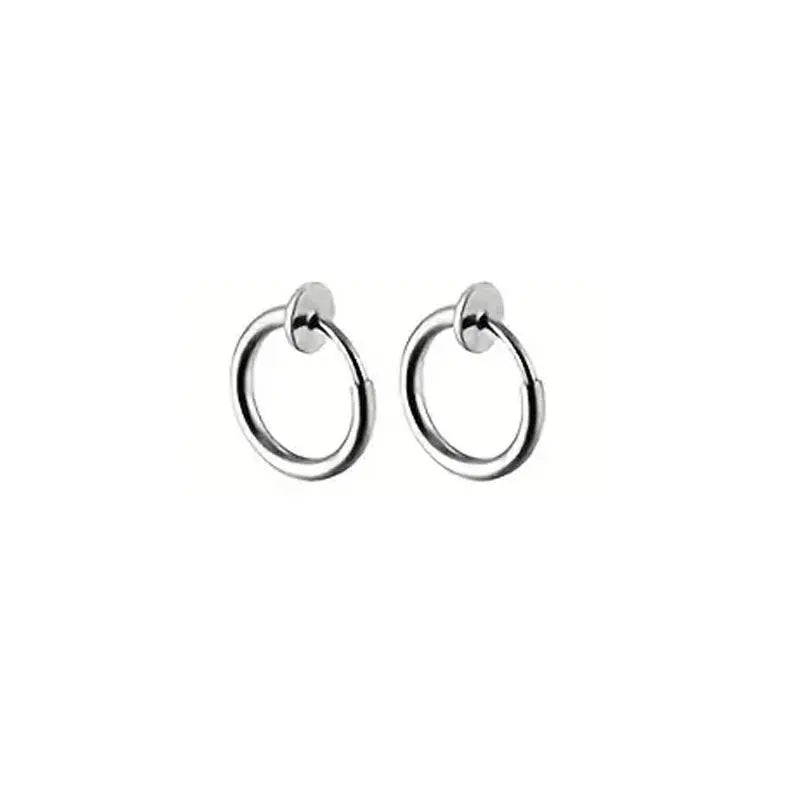 Punk Cross Magnetic Stainless Steel Stud Earrings – No Piercing Unisex