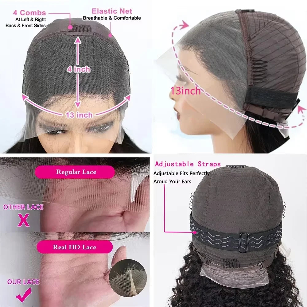 Deep Wave Bob Wig – 13x4 HD Lace Front | Brazilian Human Hair
