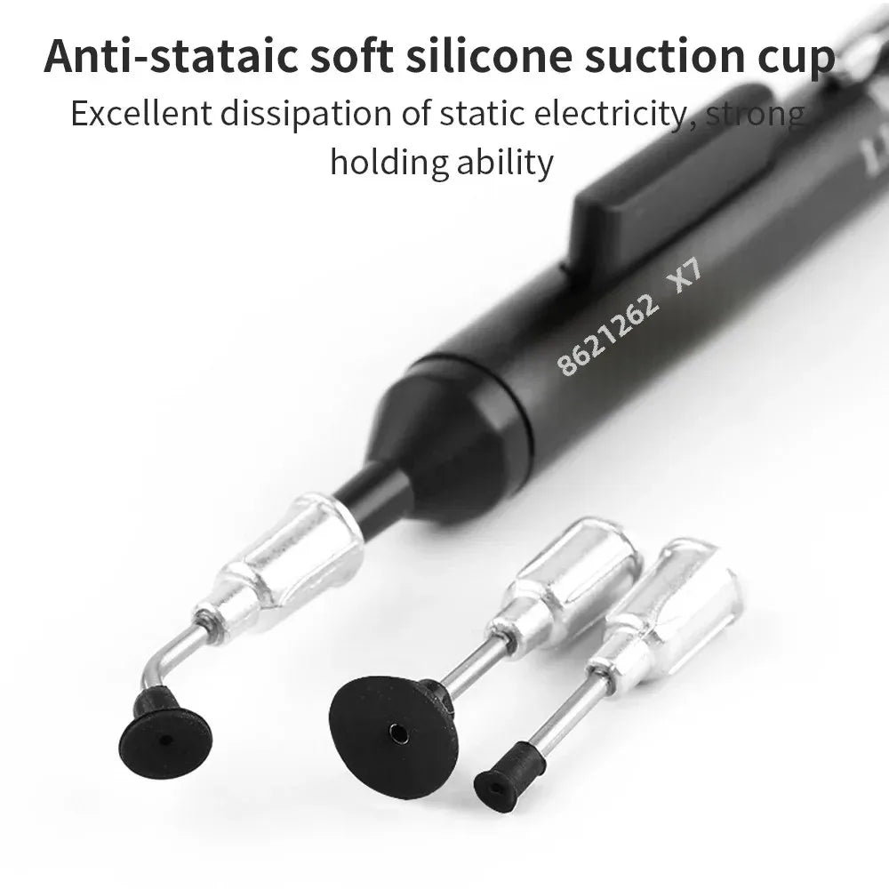 LUXIANZI Vacuum Suction Pen Kit — IC & SMD Component Pick-Up Tool with 3 Suckers