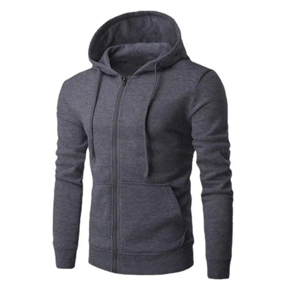 Men's Slim Fit Zip-Up Hoodie Jacket – Long Sleeve Casual Sweatshirt