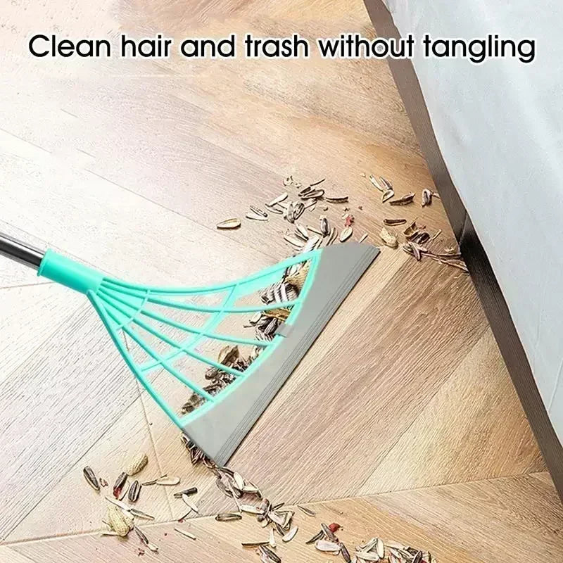 Silicone Rubber Broom & Floor Squeegee – Wet & Dry Cleaning Mop
