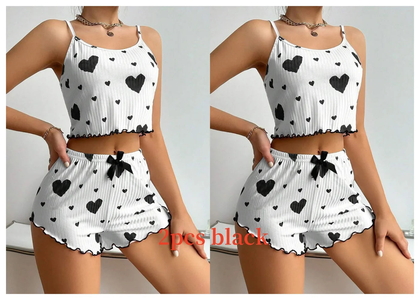 Women's 2-Piece Pajama Set – Tank Top & Shorts | Soft, Stretchy Sleepwear