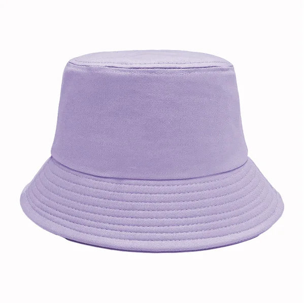100% Cotton Solid Color Bucket Hat | Summer Sun Protection & Breathable Round Crown