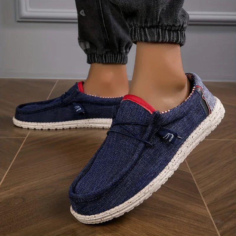 Mocasines sin cordones de lona para hombre | Zapatos informales ligeros y transpirables