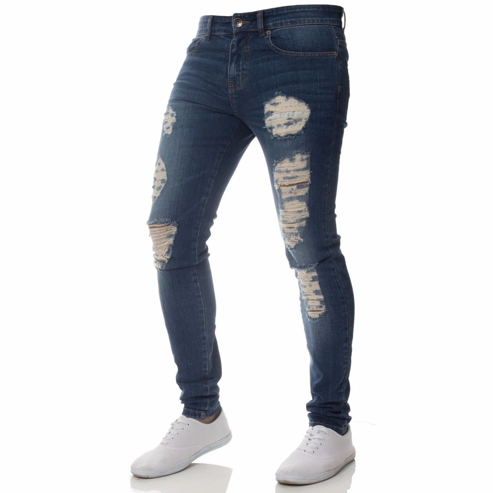 Men's Stretch Slim Jeans — Washed Vintage Denim