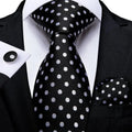 Floral Necktie Set for Men — Tie, Pocket Square & Cufflinks