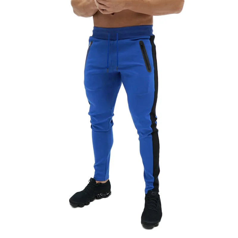 Men's Casual Knitted Jogger Pants with Optional Zip Pockets – Solid Color Sweatpants