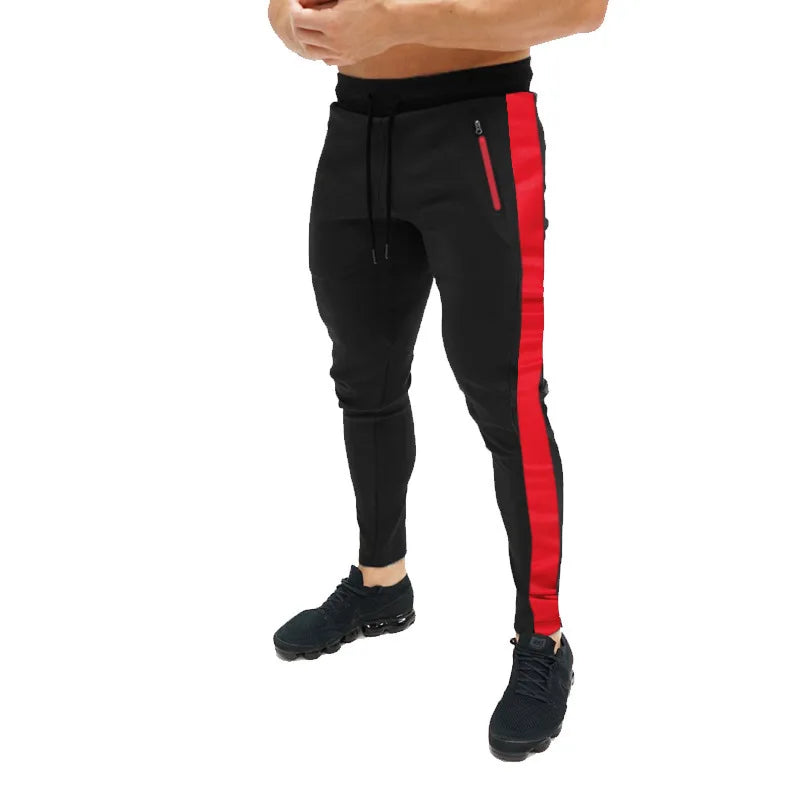 Men's Casual Knitted Jogger Pants with Optional Zip Pockets – Solid Color Sweatpants