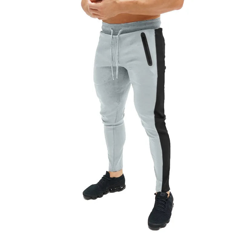 Men's Casual Knitted Jogger Pants with Optional Zip Pockets – Solid Color Sweatpants