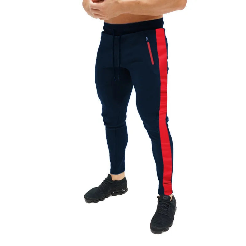 Men's Casual Knitted Jogger Pants with Optional Zip Pockets – Solid Color Sweatpants